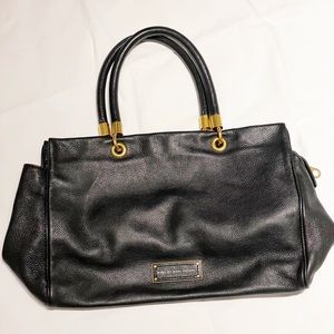 Marc Jacobs Black Leather Tote Bag